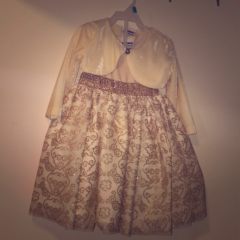 Fancy ivory dress with matching bolero jacket